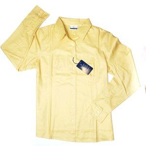 NWT Outerbanks Yellow Cotton Button Down Top, L